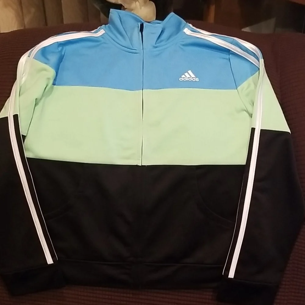 NEW Girls Adidas jacket acqua/black size L.. 14 - Picture 5 of 6